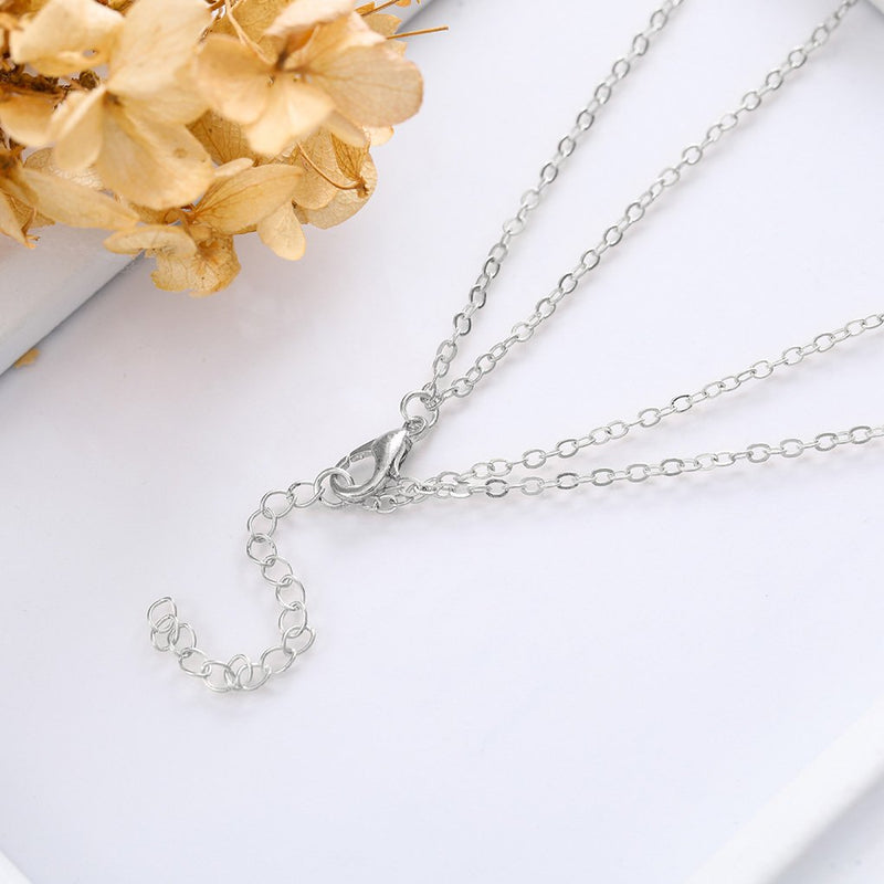 [Australia] - Ursumy Boho Long Necklaces Dainty Layered Sequin Necklace Chain with Bar Pendant Necklace Jewelry for Women and Girls (Silver) Silver 