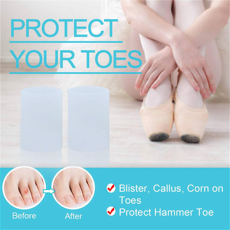 [Australia] - Povihome Toe Sleeves, Toe Protectors, 10 Pack Toe Tube Pads for Hammer Toe,Stubbed Toe,Corns, Calluses Protect 