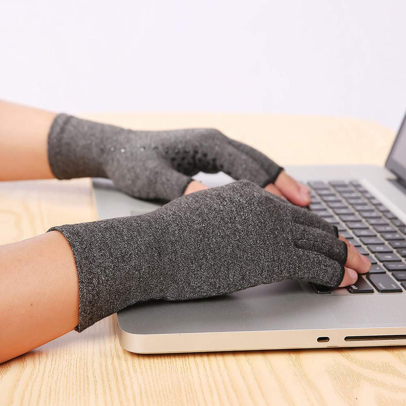 [Australia] - Arthritis Compression Gloves for Men Women Fingerless Arthritis Gloves Small 