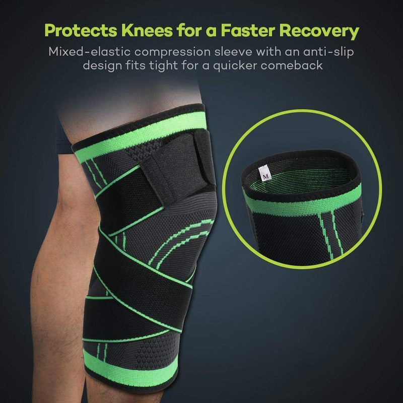 [Australia] - Vitoki Knee Brace for Women Men, 1 Pack Knee Compression Sleeve Knee Support for Sports Workout Weightlifting Basketball Green M 