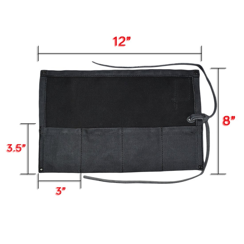 [Australia] - Hide & Drink, Waxed Canvas Travel Watch Roll Organizer Holds Up To 4 Watches, Easy Carry On Watchlover Storage, Travel & Commuter Essentials, Handmade Includes 101 Year Warranty :: Charcoal Black 