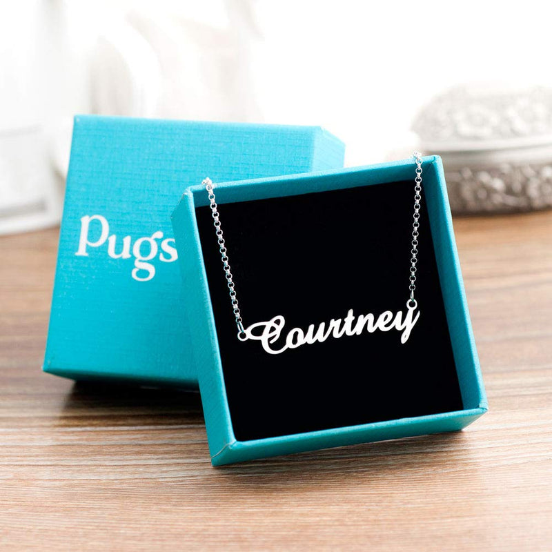 [Australia] - Lifequeen Personalized Initial Name Necklace Classic Personal Semi-Custom Made 925 Sterling Silver Customized Gift for Girls Boys Women Men Courtney 