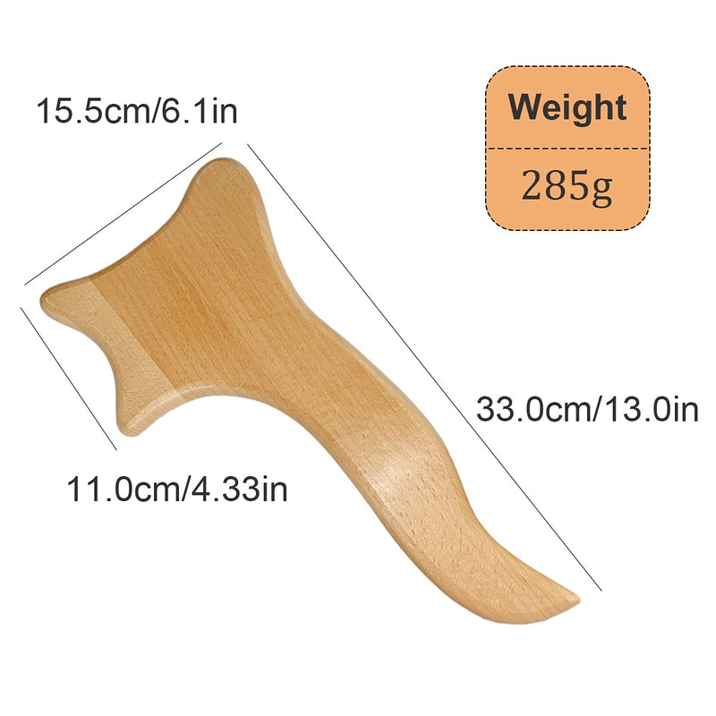 [Australia] - Bounabay� Wooden Gua sha Lymphatic Drainage Massager,Larger Body,Back and Neck Gua Sha Therapy Massage Tool Kit for Body Shaping, Health, Household Care (Shape 1) Shape 1 