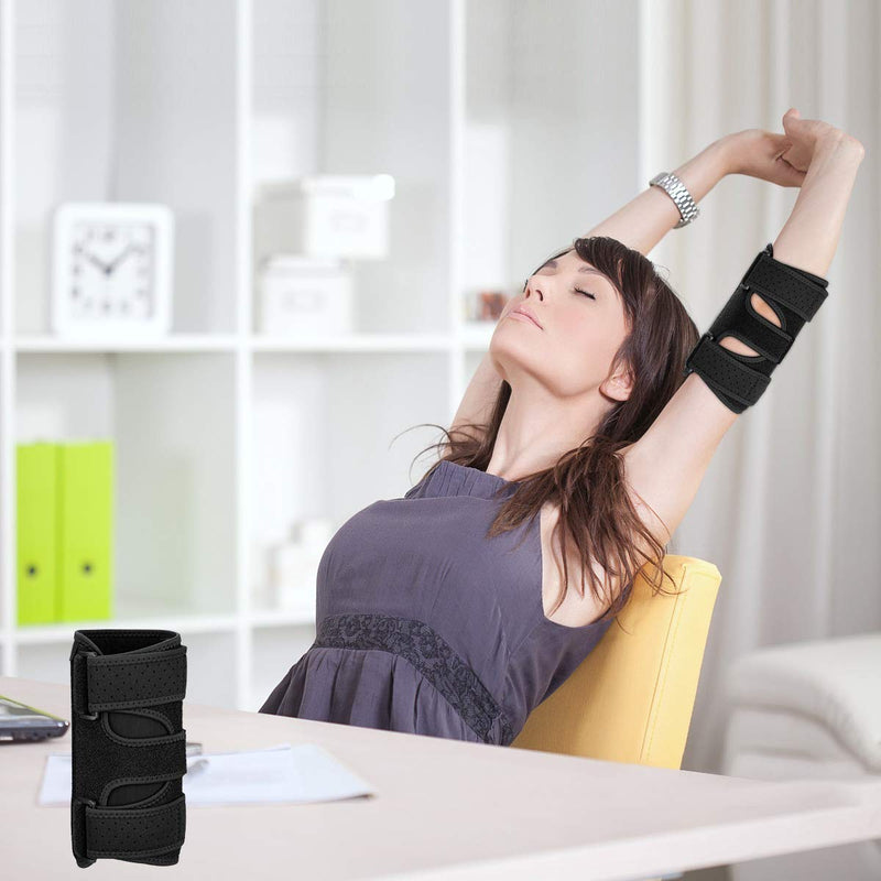 [Australia] - Elbow Brace, 2 Removable Metal Splints for Tendonitis, Elbow Brace for Ulnar Nerve Entrapment, Cubital Tunnel Syndrome, Night Elbow Splint for Men Women 