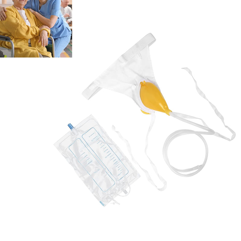 [Australia] - Female Urine Bag Collector, Women Urinal Urination Device Funnel Urine Bag for Elderly Patient 1000ml, Portable Travel Incontinence Bags with Elastic Waistband 