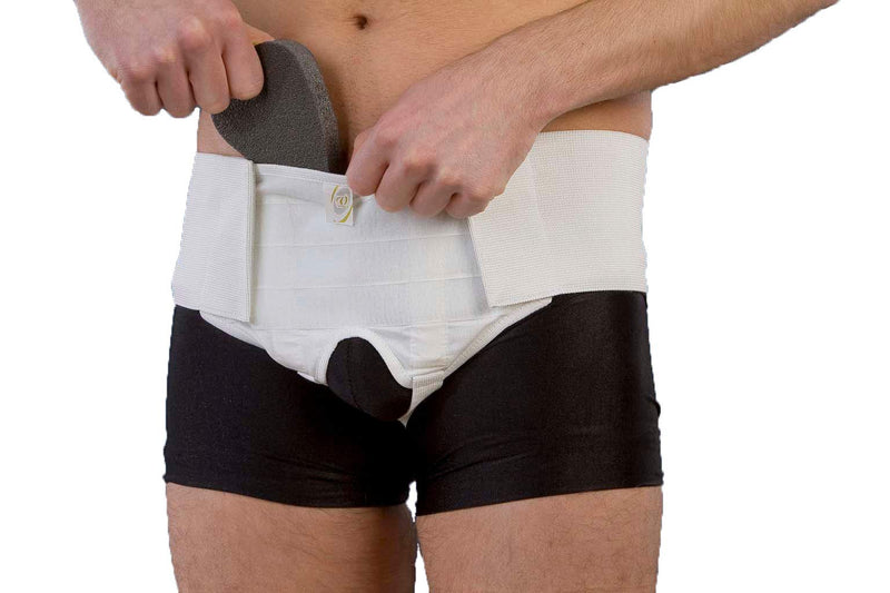 [Australia] - Hernia Support Belt for Men Hernia Truss for Single or Double Inguinal or Sports Hernia, Adjustable Waist Strap with Removable Compression Pad Breathable Material (#5 for Hips Circumference: 41-45 inch (105-115 cm)) 