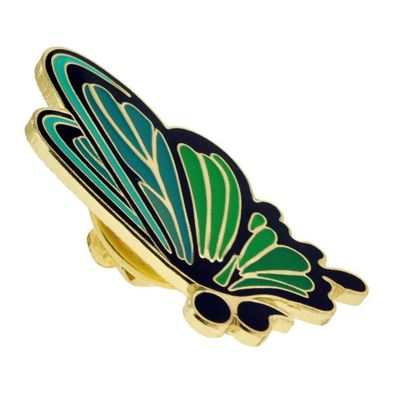 [Australia] - PinMart Green Semicolon Butterfly Mental Health Suicide Prevention Lapel Pin 