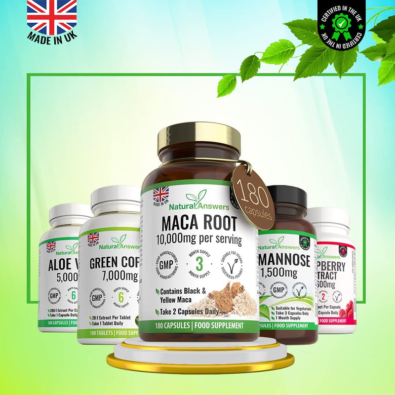 [Australia] - 180 Maca Root Capsules - (3 Months Supply) Vegan 10,000mg Maca Capsules - High Strength Peruvian Black & Yellow Maca Root - Made in The UK 