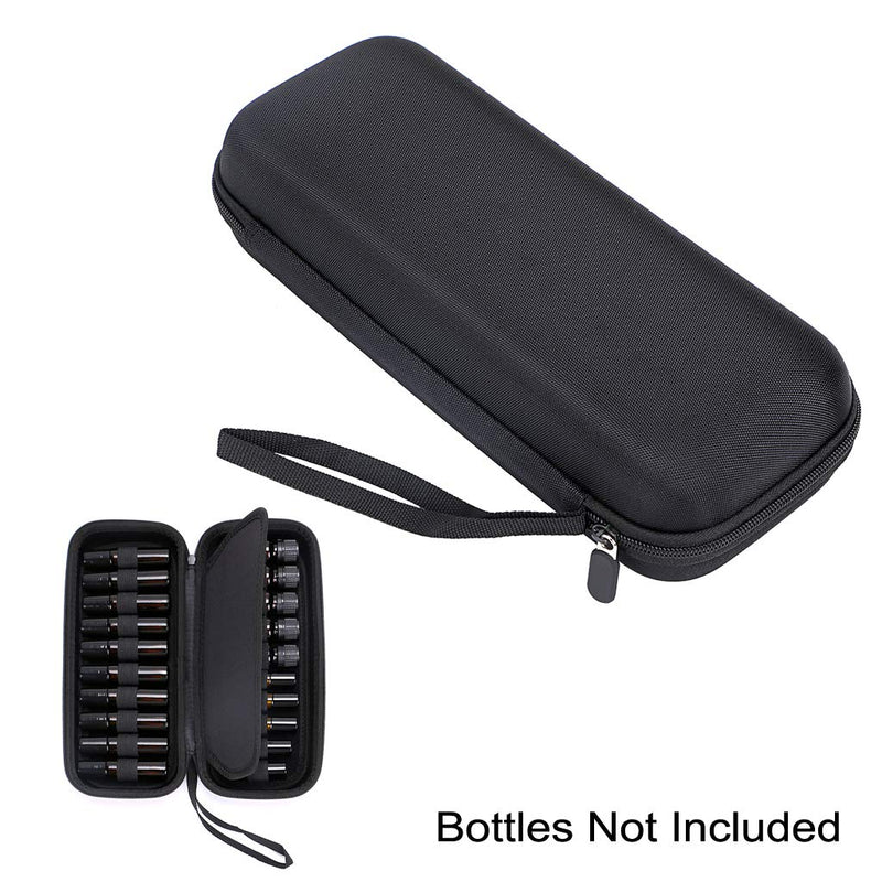 [Australia] - Hipiwe EVA Essential Oils Carrying Case Organizer for 20 Bottles 5ml 10ml Standard and Rollers Bottles Portable Hard Shell Essential Oils Travel Bag Holder for Young Living, doTERRA Storage (Black) Black 