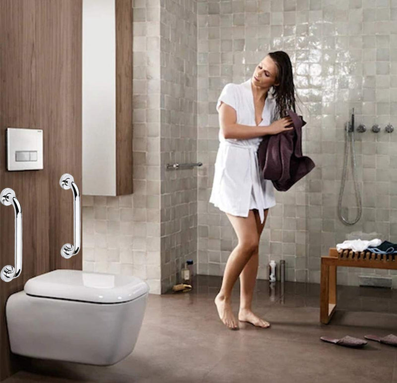 [Australia] - Bathroom Grab Bar Stainless Steel Bath Grab Safety Hand Rail Support Shower Toilet Aid for Disabled Elderly Children Mobility & Daily Living Aids 30CM 