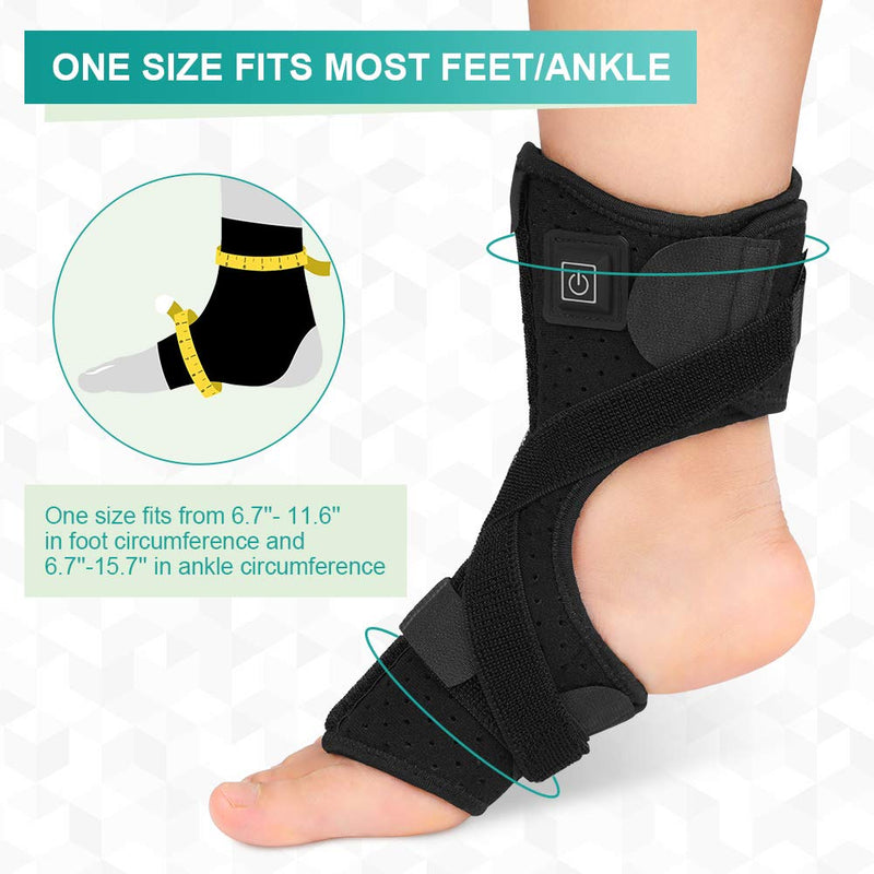 [Australia] - Foot Heating Pad,Plantar Fasciitis Support Brace 1 Pair Compression Foot Sleeves Heated Therapy Night Splint Achilles Tendonitis for Arthritis Sprains Strains Heel Spur Torn Tendons Black Foot Splint+Socks 