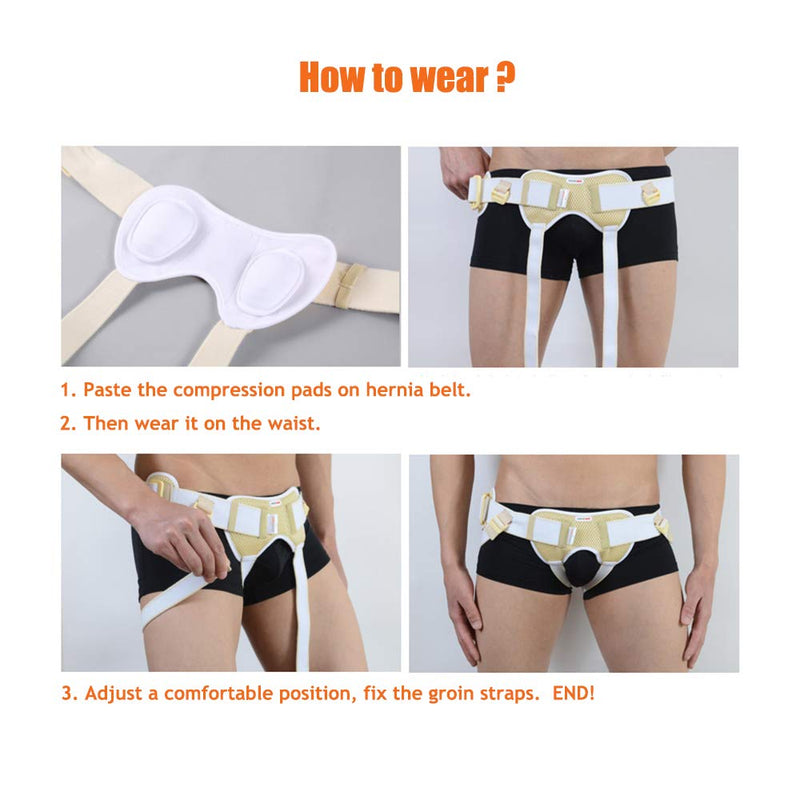 [Australia] - Hernia Belts for Men Inguinal Hernia Support Belt Truss Right Left Side Groin Wrap Men Underwear Hernia Belt with Compression Pads Soft Form Hernia Strap for Men Medium 