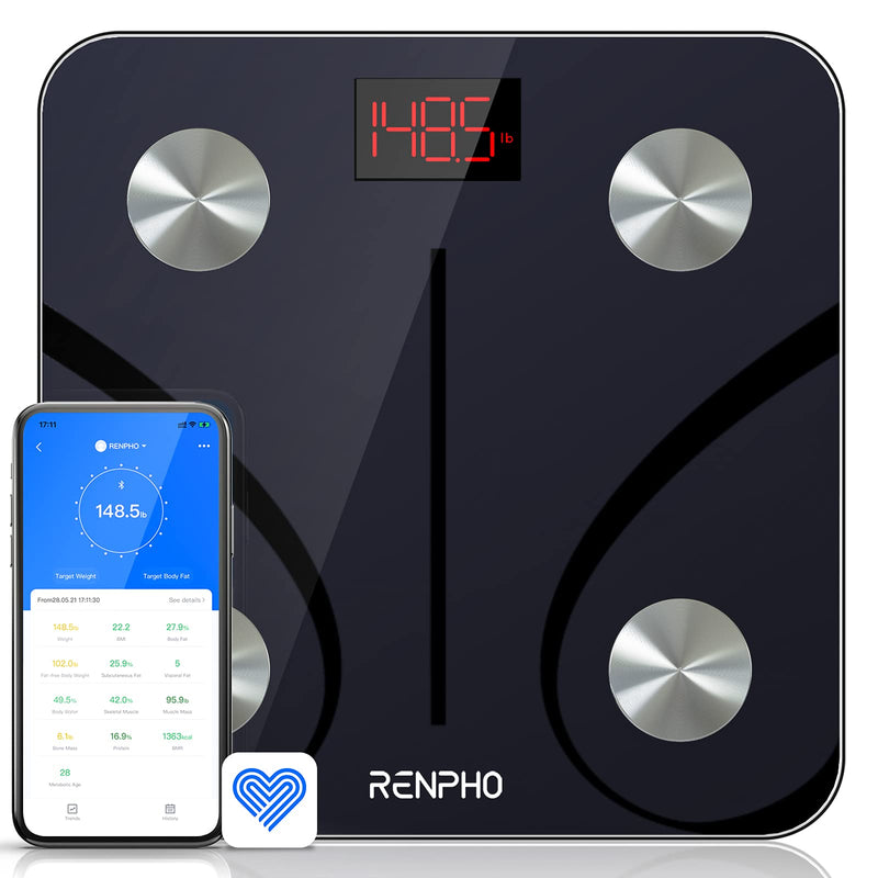 [Australia] - RENPHO Bluetooth Body Fat Scale, Digital Weight Scale Bathroom Smart Body Composition Analyzer-RENPHO Digital Food Scale, Kitchen Scale Weight Grams and oz for Baking 