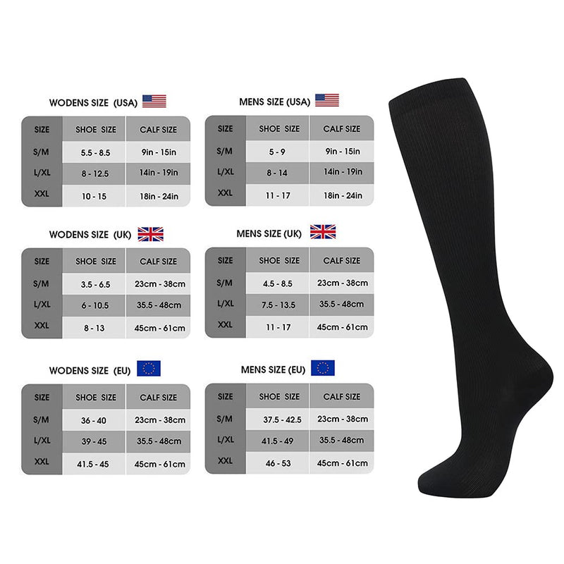 [Australia] - Losvcbcx 7 Pairs Compression Socks for Women & Men 15-20 mmHg is Best Athletic & Medical for Running Flight Travel Nurses S-M Mix -1 