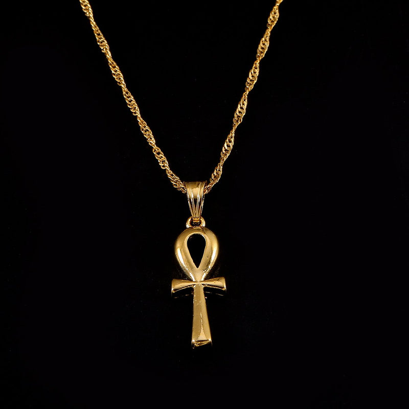 [Australia] - Egyptian Jewelry Men Women 18K Gold Plated Vintage The Key of The Nile Ankh Cross Pendant Necklace 