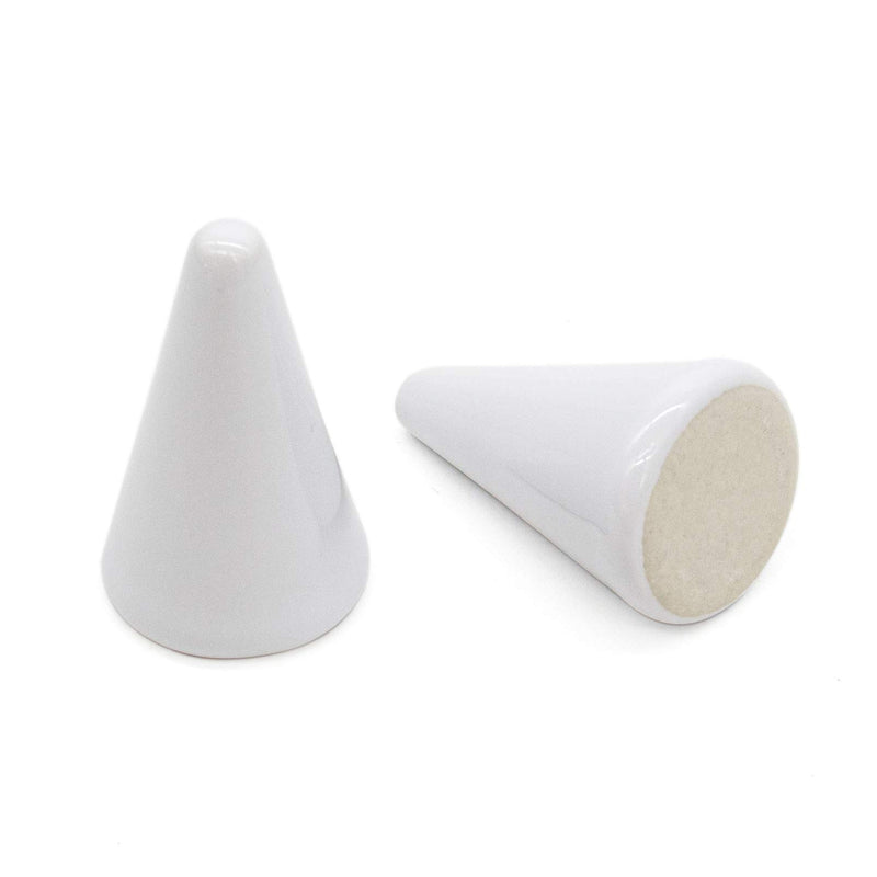 [Australia] - AUEAR, Cone Ceramic Ring Holder Tower Cone Shaped Display Stand for Jewelry Ring Wedding Ring (White, 2-Pack) 2 Pack White 