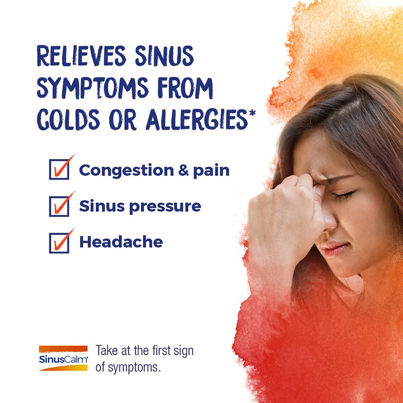 [Australia] - Boiron SinusCalm Tablets for Sinus Pain Relief, Runny Nose, Congestion, Sinus Pressure, Headache - 60 Count 60 Count (Pack of 1) 
