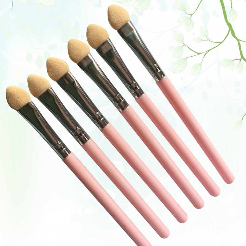 [Australia] - Lurrose 6PCS Portable Sponge Eye Shadow Brush Eyeshadow Applicators Slim Handle Brush Beauty Makeup Tool Paint Brushes for Women Girls 