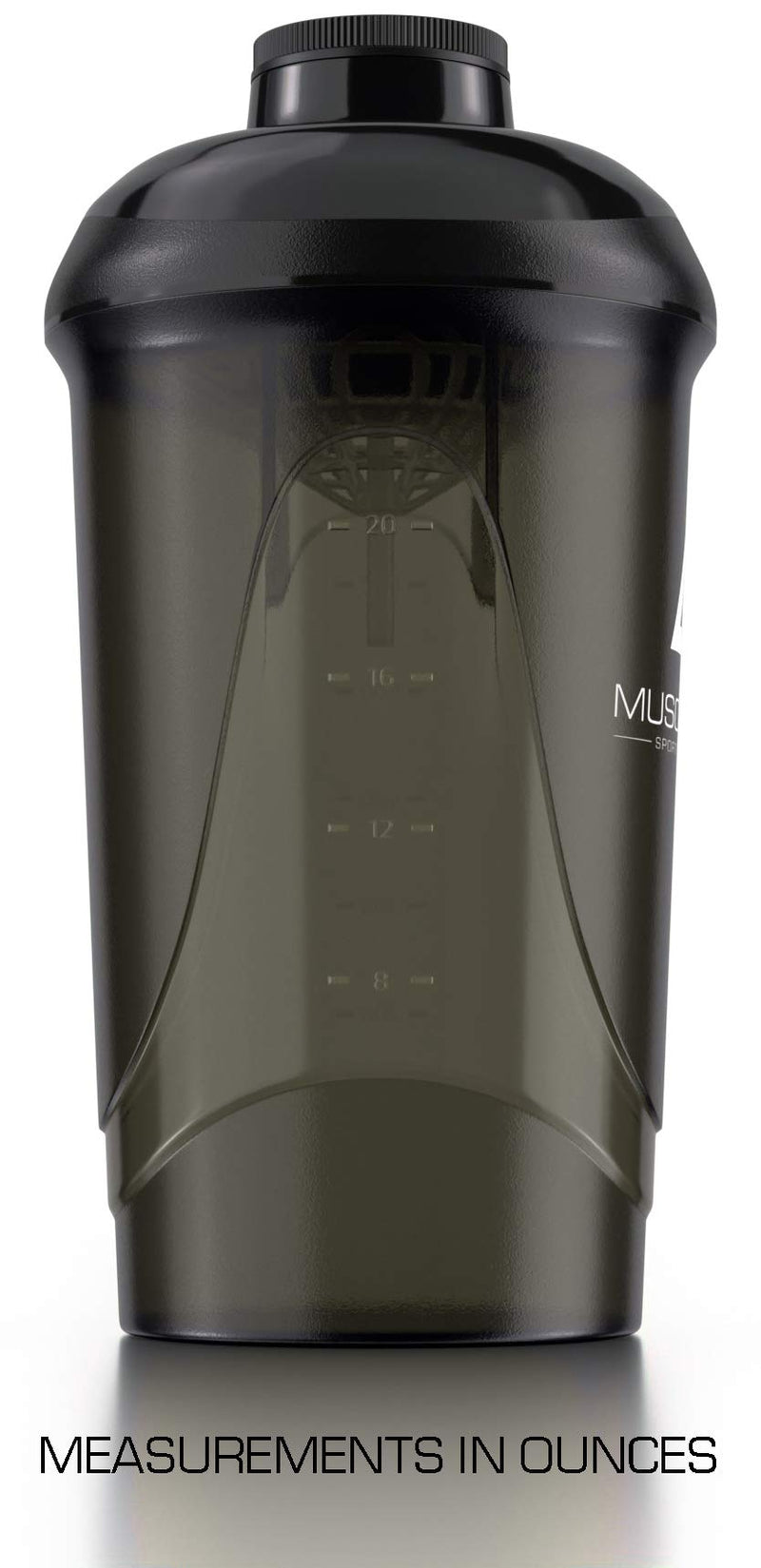 [Australia] - Musclelinx Sports Nutrition Protein shaker screw top 100% LEAK PROOF drinks bottle 600ml to 800ml by Musc (black/grey) Black Transparent 