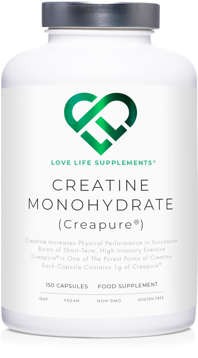 [Australia] - Creapure� Creatine Monohydrate Capsules (1 Gram per Capsule) | 150 Capsules (not Powder or Tablets) | 30-50 Servings | Love Life Supplements - 'Clean, Effective, High Quality' 