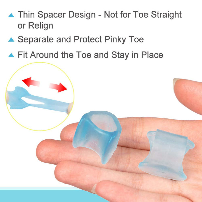 [Australia] - Povihome Gel Toe Separator, Pinky Toe Spacers, Little Toe Spacers for Overlapping Toe, Little Toe Cushions for Preventing Rubbing & Relieving Pressure(12 Pack) Blue 