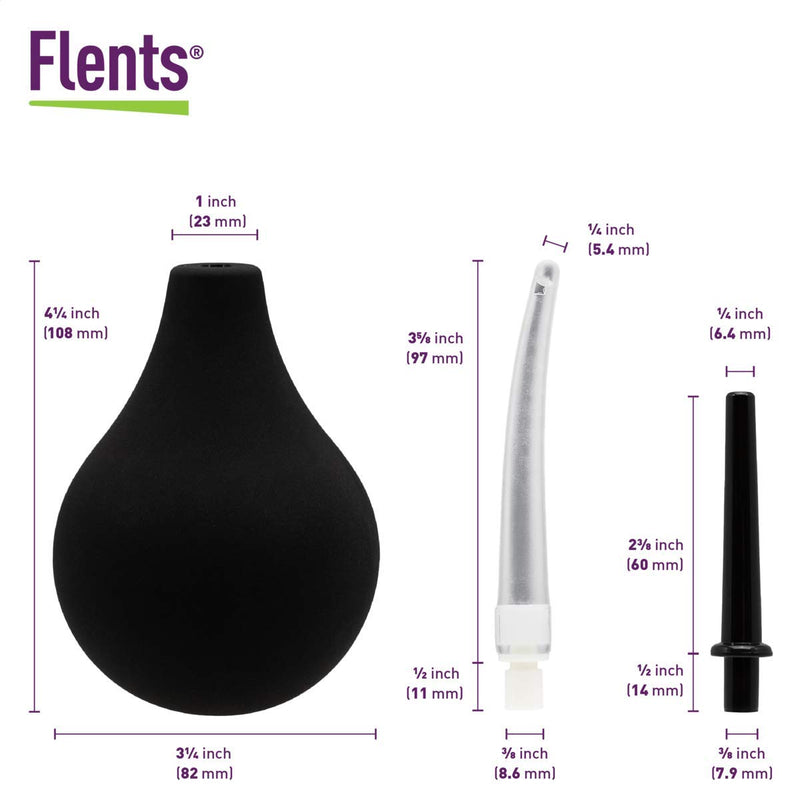 [Australia] - Flents Enema Douche Silicone Bulb for Men and Women, Black Enema Bulb - Black 