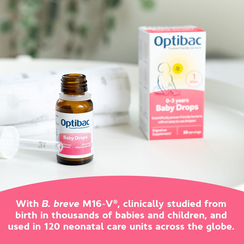 [Australia] - Optibac Probiotics Baby Drops - Vegan Digestive Supplement for Newborn Babies & Infants, 1 Billion Bacterial Cultures - 30 Day Supply 