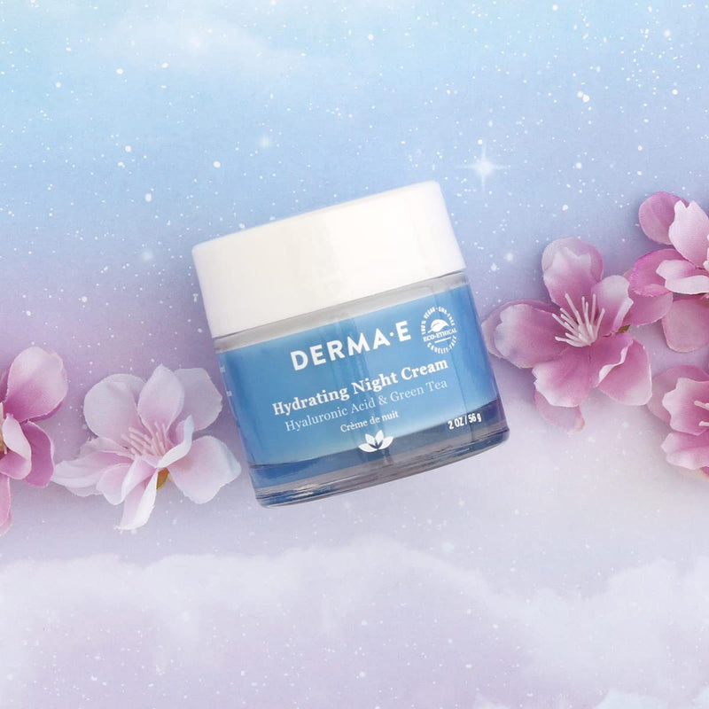 [Australia] - DERMA E Ultra Hydrating Advanced Repair Night Cream – Overnight Face Moisturizer with Anti-Aging Squalane, Hyaluronic Acid and Ceramides to Smooth and Nourish, 2 Oz 