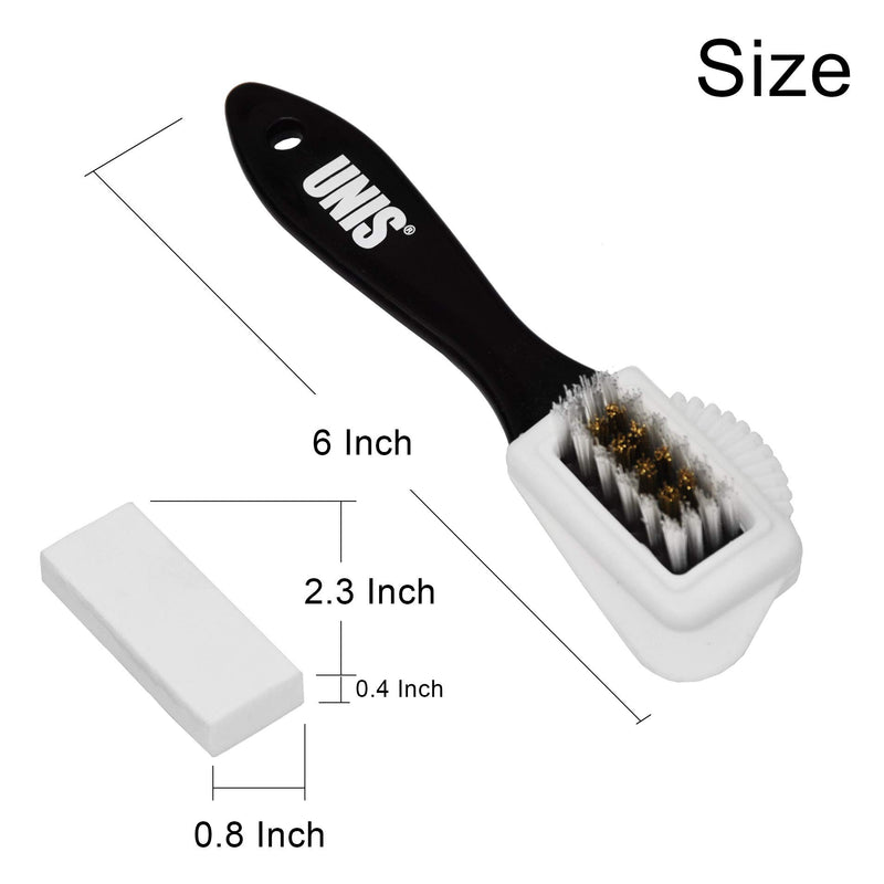[Australia] - UNIS Suede & Nubuck leather 4 in 1 Cleaning Caring Brush Kit with Extra 2 Erasers 