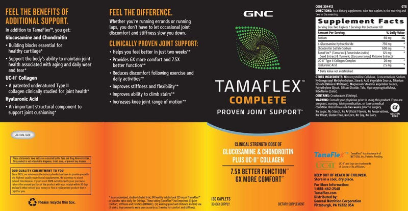 [Australia] - GNC Tamaflex Complete, 120 Caplets, Joint Support 