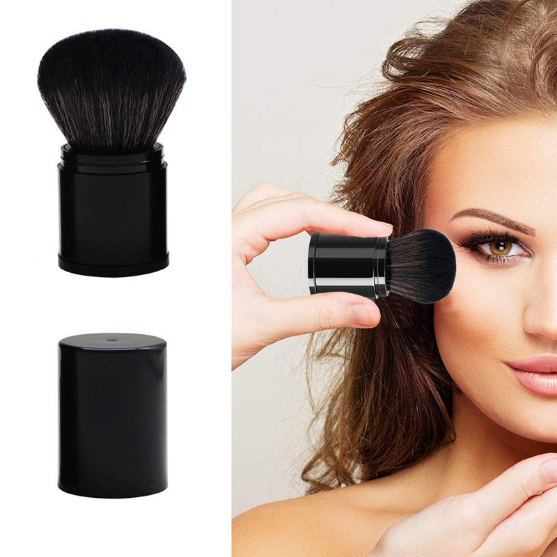 [Australia] - Retractable Kabuki Foundation Brush Travel Face Blush Brush for Mineral Powder, Contouring, Cream 