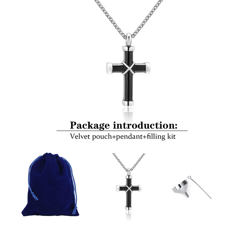 [Australia] - YSAHan Classic Cross Urn Necklace Ashes for Men Women Stainless Steel Religious Prayer Pendant Cremation Keepsake Jewelry Gold 