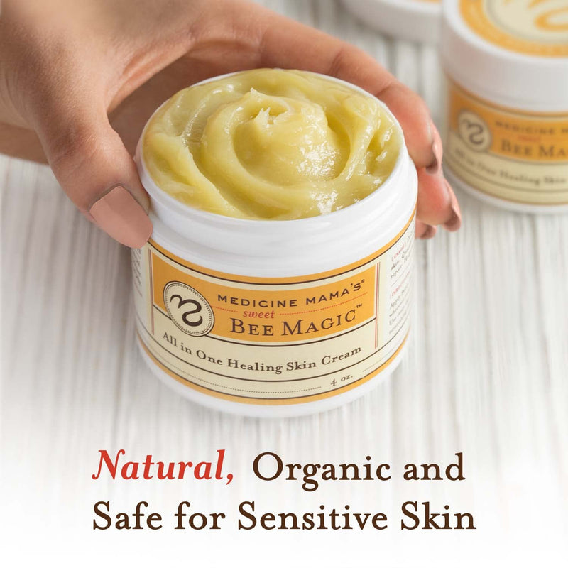 [Australia] - Medicine Mama’s Apothecary Sweet Bee Magic - All in One, All Natural Moisturizing Skin Ointment - Soothing Salve for Dry, Cracked Skin, Eczema, & Burns. All Natural Healing Ointment, Wound Care, Bee Balm, Skin Care- Made In America - 4 oz Jar. 