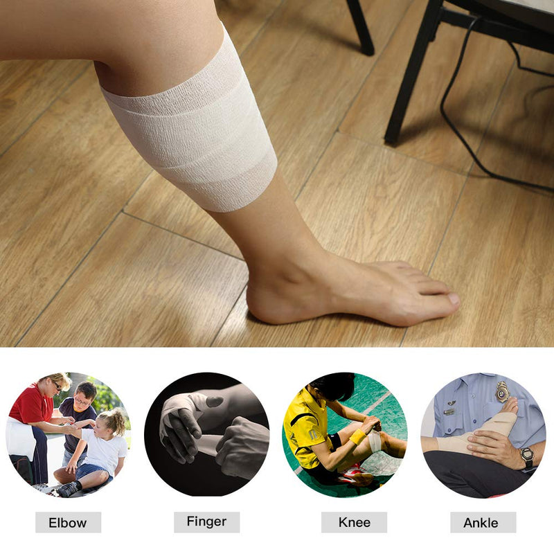 [Australia] - GooGou Self Adherent Wrap Bandages Self Adhering Cohesive Tape Elastic Athletic Sports Tape for Sports Sprain Swelling and Soreness on Wrist and Ankle 6PCS 3 in X 14.7 ft (Black) Black 