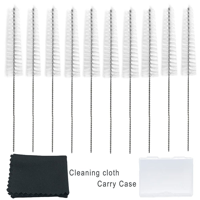 [Australia] - Hearing aid Vent earhook Tube Cleaning Brush Cleaning kit Hearing Amplifier Cleaning Tools Accessories (White, Pack of 10) White 10 Count (Pack of 1) 