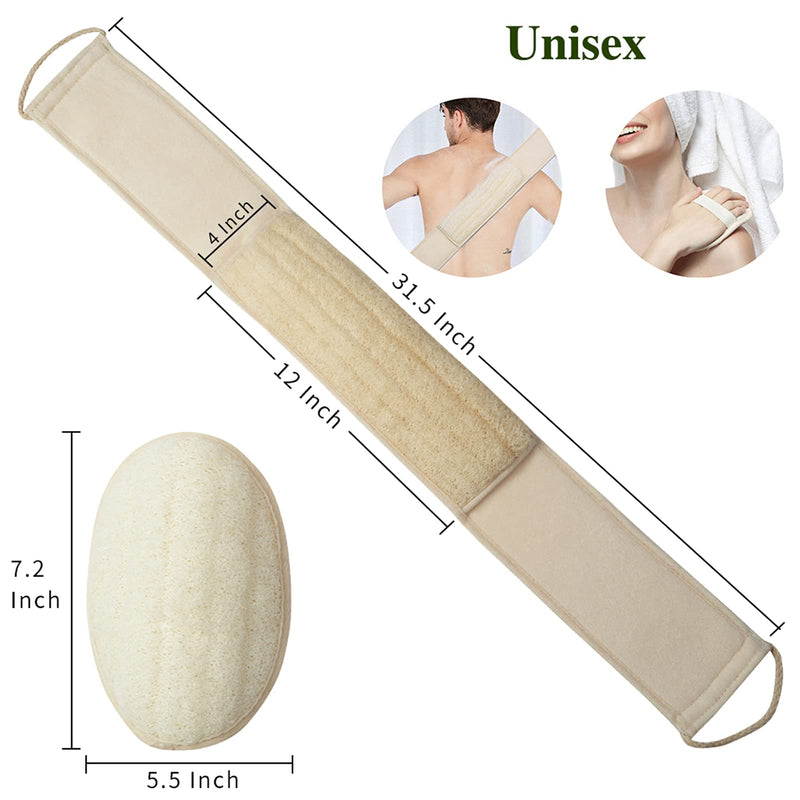 [Australia] - Vusoset - Natural Loofah Exfoliating Back Scrubber For Shower Set（Large）, Loofah Sponge Pads & Body Sponge Scrubber, Deep Clean & Invigorate Your Skin, For Men and Women 