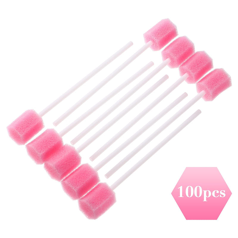 [Australia] - Artibetter 100pcs Disposable Dental Swabs Portable Mouth Sponge Sticks One Time Use Oral Care Swab Sticks Mouth Cleaner 