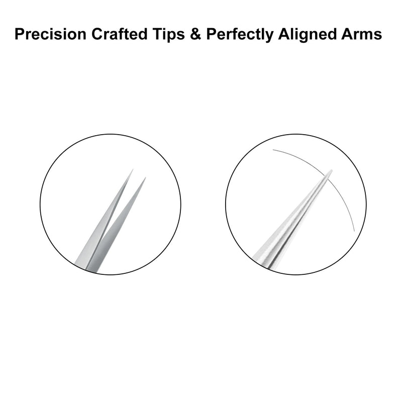 [Australia] - Metaleks Eyelash Extension Tweezers Soft In Use Light In Weight Matt In Finish Stainless Steel Straight Tip for Isolation - Sterilizable Supper Straight Tip. 