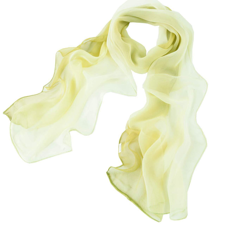 [Australia] - Signare Lightweight Chiffon Neck Scarf for Women with vibrant multi-colour White & Green 