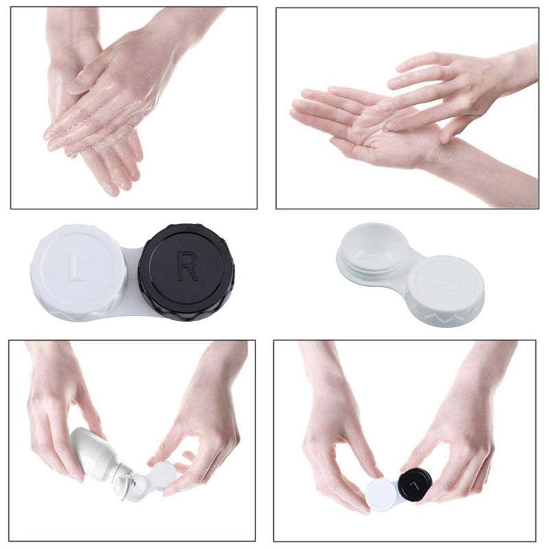 [Australia] - 25 Pack Contact Lens Cases Portable Contact Lens Container Contact Lens Soaking Storage Case with L and R Caps, 5 Colors 