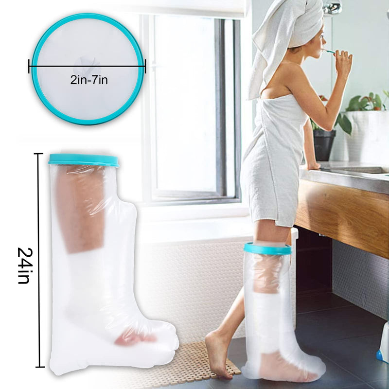 [Australia] - Cast Covers for Shower Leg, Waterproof Ankle Cast Cover for Shower and Bath, Reusable Cast Bag Leg Foot Protector Keep Wound Bandage Dry (24 inch) 