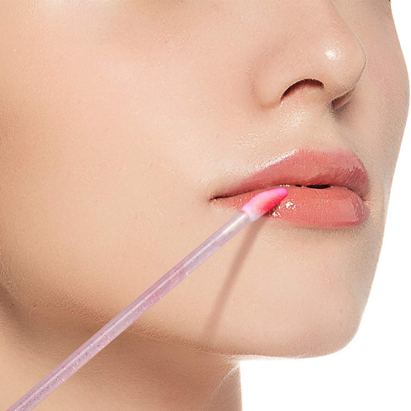 [Australia] - 300PCS Glitter Crystal Lip Brush, Disposable Lip Brushes Lip Gloss Applicators Lipstick Gloss Wands Applicator Perfect Makeup Tool Kits (Pink) Pink 