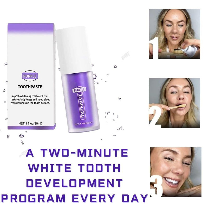 [Australia] - Purple Toothpaste for Teeth Whitening, Purple Corrector Toothpaste, Teeth Whitening Toothpaste, Teeth Cleaning Toothpaste Whitening Stain Removal Tooth 