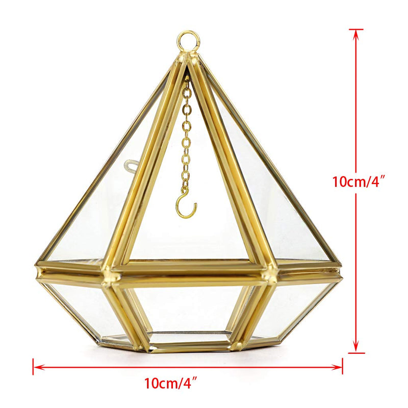 [Australia] - Hipiwe Jewelry Ring Display Holder - Pyramid Ring Holder Geometric Glass Ring Jewelry Box Wedding Ring Bearer Gift Box Hanging Prism Ring Stand Proposal Ring Display Case 