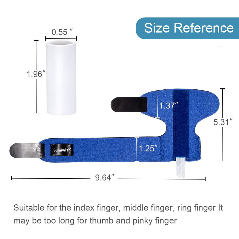 [Australia] - Sumiwish 1PCS Trigger Finger Splint, 4PCS Silicone Finger Cots, Finger Straightener for Mallet Finger, Finger Support for Broken Finger and Knuckles Pain Relief #2 Blue 