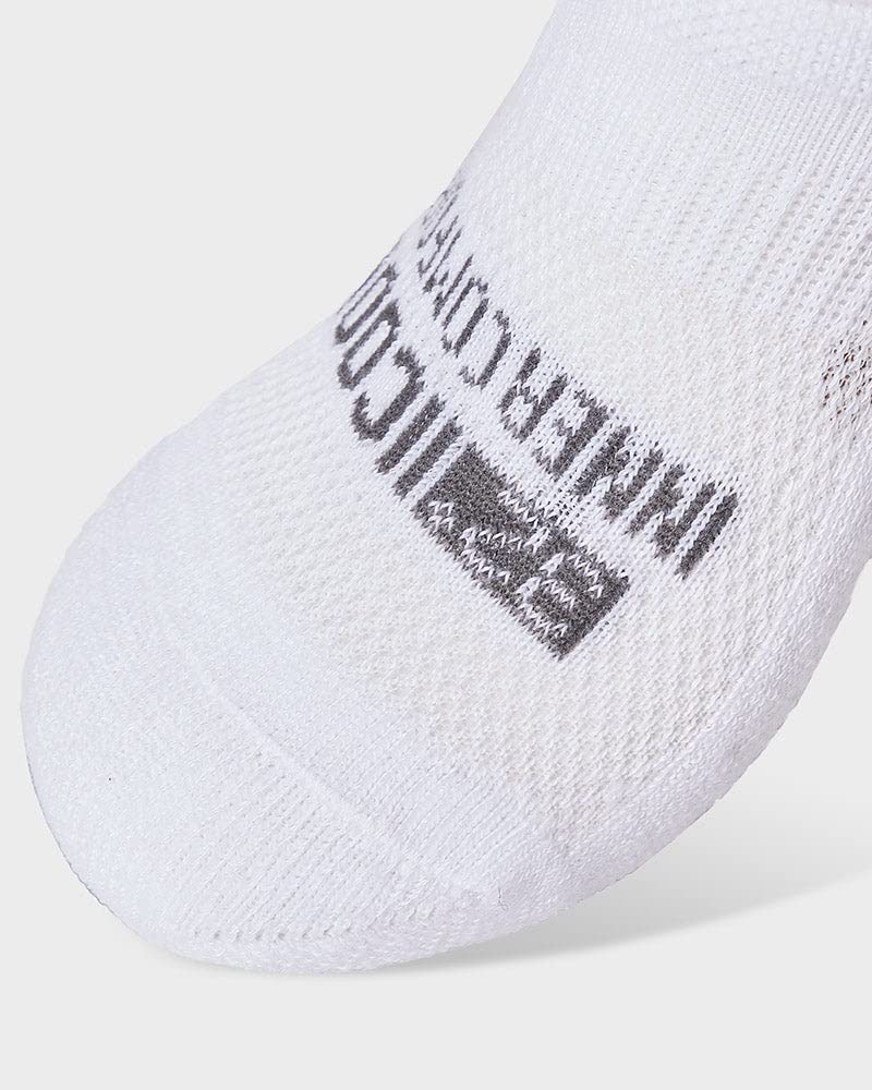 [Australia] - 32 DEGREEES Men's 6 Pack Comfort No Show Socks | Anti-Odor | Cushioned Heel | Fitted | Active | Casual | Work White Large 