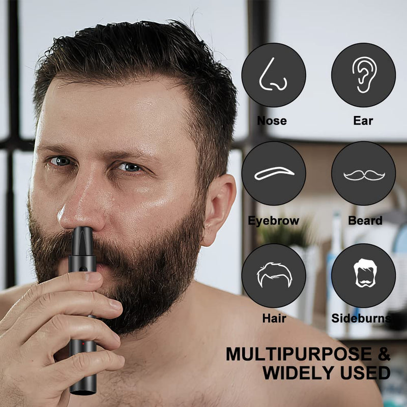 [Australia] - Nose Hair Trimmer for Men and Women, IPX7 Waterproof Painless USB Rechargeable Metal Nasal & Ear Hair Trimmer, Portable Low Noise Dual-Edge Spinning Blade Nose Trimmer, Wet & Dry, Easy Cleansing 
