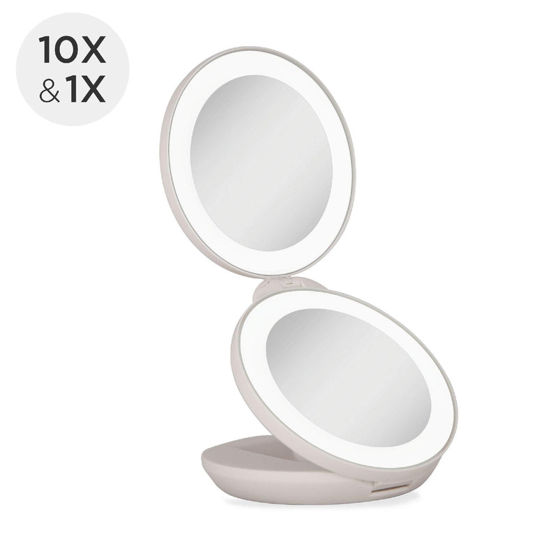 [Australia] - Zadro Dual LED Lighted 10X/1X Magnification Travel Mirror, White 