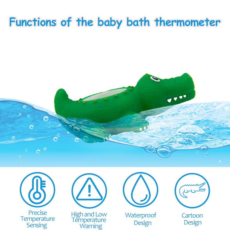 [Australia] - Doli Yearning Alligator Baby Bath Thermometer, bath temperature thermometer, in bath thermometer, bath thermometer newborn, at Fahrenheit and Celsius - Green 