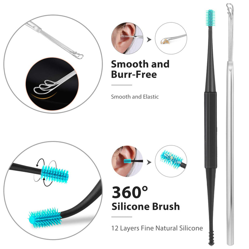 [Australia] - Ear-Wax-Vacuum-Removal, Strong Suction Ear Vacuum Ear Wax Sucker 5 Levels Electric Soft Earwax Removal Kit USB Charge Reusable Spiral Silicone Ear Wax Remover Tool Vacuum Cleaner for Kids Adult 